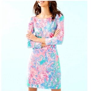 Lilly Pulitzer UPF 50+ Sophie Dress in Blue peri Viva la Lilly size large NWT